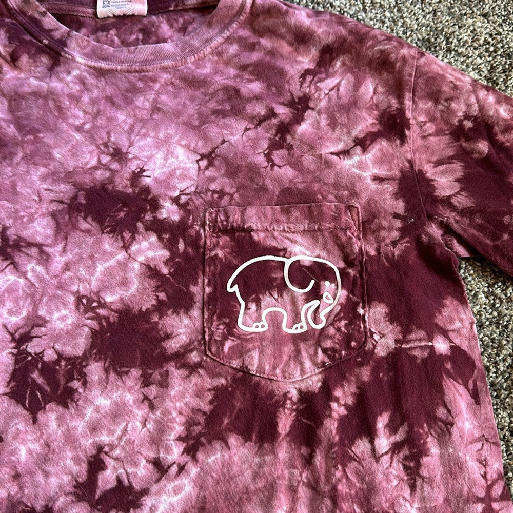 Ivory Ella Maroon tie dye long sleeve Size Small - Picture 2 of 4